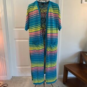 ASHLEY STEWART CARDIGAN STRIPED PLUS SIZE 18/20